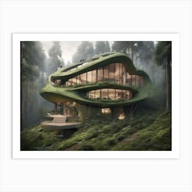 Futuristic House In The Forest 1 Art Print