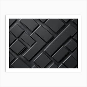 Abstract Black Squares Art Print