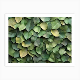 3d Overlapping Leaves Designed Like A Natural Artwork With Layers Art Print