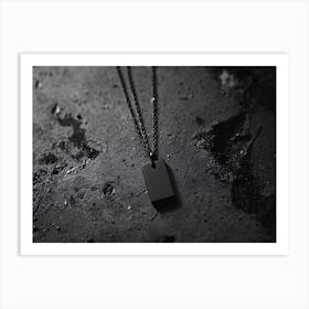 Black Dog Tag Art Print