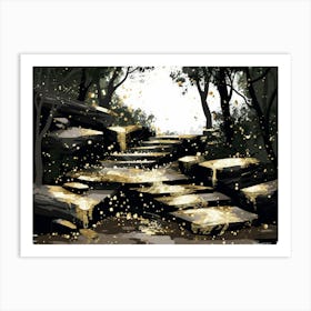 Golden Stairway Art Print