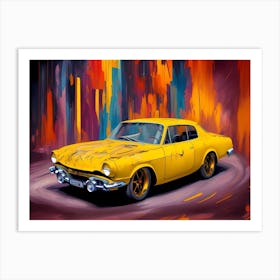 Yellow Car Painting 1 Art Print