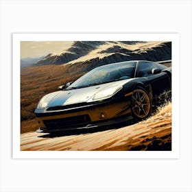 Sports Car In The Mountains 1 Art Print