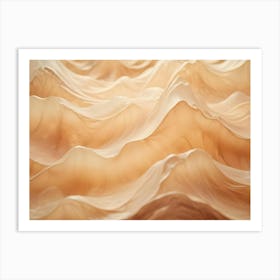 Abstract Image Of A Smooth, Flowing, Beige Liquid, Resembling Waves Or A Textured Surface Art Print