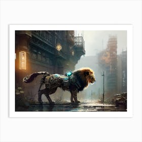 Lion In The City 4 Art Print