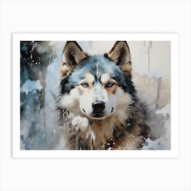 Siberian Husky Painting Art Print