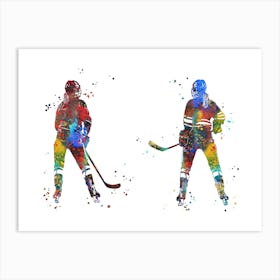 Hockey Player Girls Art Print