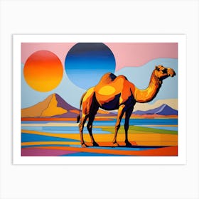 Camel Under Two Suns Art Print