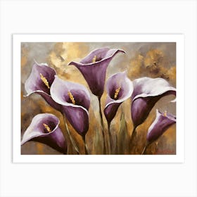 Purple Calla Lily Flowers Still Life Art Print