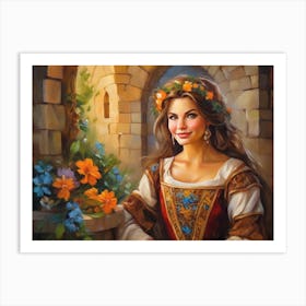 Lady In A Castle Art Print