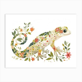 Little Floral Gecko 3 Art Print