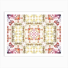 Ethnic Pattern Pink And Yellow 1 Art Print