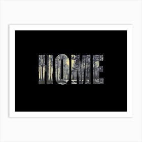 Home Poster Forest Collage Vintage 4 Art Print