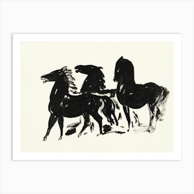 Vintage Wild Horses Art Print