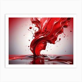 Splash Of Red Liquid Art Print