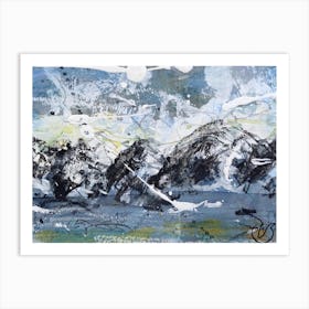 Mountain Landscape Snowstorm Art Print