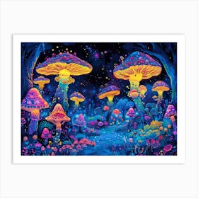 Mushroom Forest Art Print