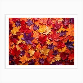 An Abstract Design Of Autumndisplaying A Group Of Maple Leaves With A Brilliant Interplay Of Leaf T (2) Art Print