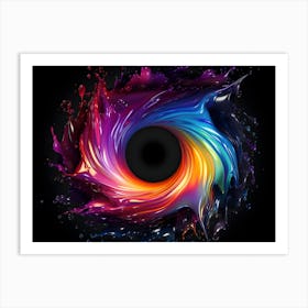 Fluid Rainbow Spiral Into The Abyss Abstract 1 Art Print