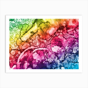 Abstract Watercolor Rainbow 3 Art Print