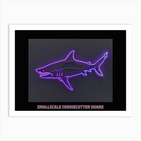 Neon Pink Purple Smallscale Cookiecutter Shark Poster 2 Art Print