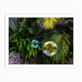 Soap Bubbles Fly In The Garden 3 Art Print