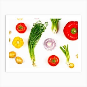 A Cornucopia Abundant With Seasonal Vegetables Like Radishes Beans Tomatoes And Broccoli Placed A (2) Art Print