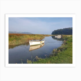 Boats at Laugharne, Wales Art Print