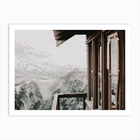 Winter Cabin View Art Print