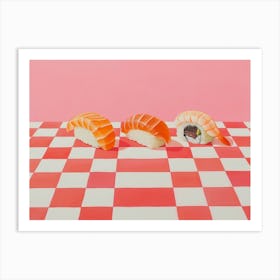 Sushi Pink Checkerboard 4 Art Print