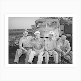 Four Truck Drivers Who Work At The Naval Air Base Now Under Construction, Corpus Christi, Texas By Russell Lee Art Print