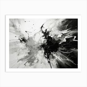 Conflict Abstract Black And White 1 Art Print