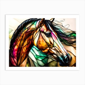 Stained Glass Horse Art Print