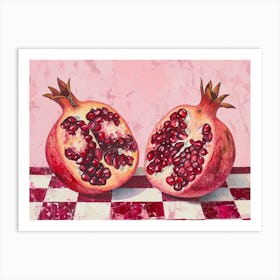 Pomegranate Pink Checkerboard 1 Art Print