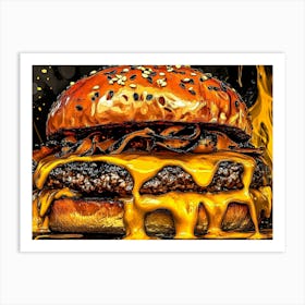 Burger Painting Art Print