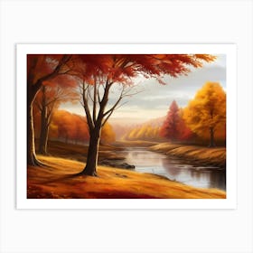 Autumn Landscape Painting Art Print