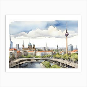 Berlin Watercolor Drawing 4 Art Print