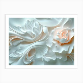 White Flower Wallpaper Art Print