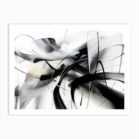 Movement Abstract Black And White 6 Art Print