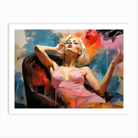 Sexy Woman In Pink 1 Art Print