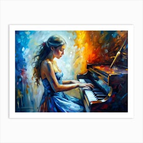 Girl Playing The Piano Art Print