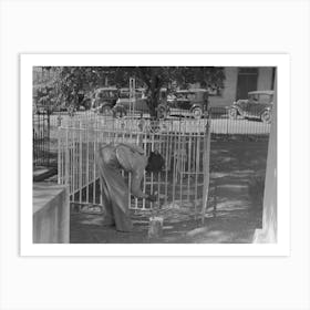 Untitled Photo, Possibly Related To Woman Decorating Family Burial Vaults In Cemetery At New Roads, Louisiana On Art Print