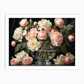 Peonies In A Vase 3 Art Print