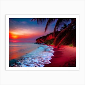 Sunset At The Beach 331 Art Print