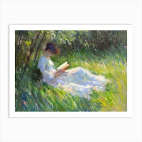 Girl Reading A Book 3 Art Print