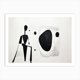 Abstract With Black And White Dots Art Print