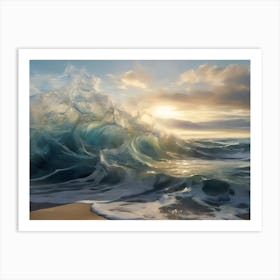 Ocean Crashing Waves Paintings Art Print 1 Art Print