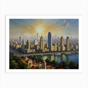 Chinese City Art Print