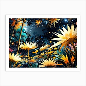 Flowers In The Night Art Print