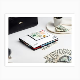 A White Billfold Situated Amidst The Striking Minimalism Of A Finely Detailed Digital Painting Hol (2) Art Print